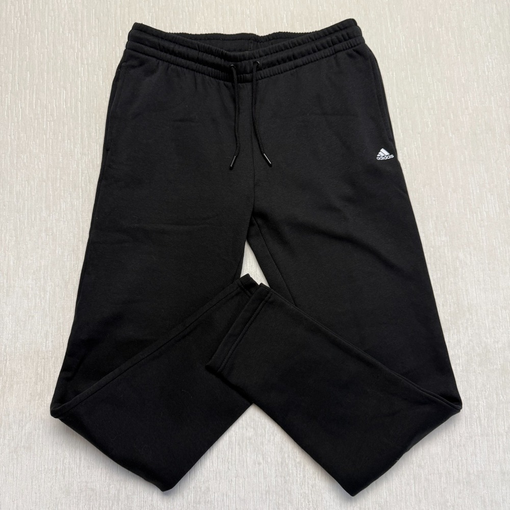 Adidas Golf Sweatpants Men Small Black Fleece Lined Cotton Sporty Gym Drawstring